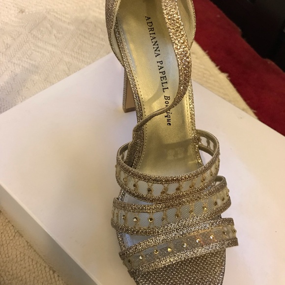 Gold Heeled Evening Sandals - Picture 3 of 6